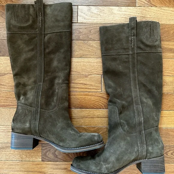 🎉 SOLD 🎉 Worn Once! Lucky Brand Hybiscus Wide Calf Riding Boots Size - Picture 3 of 8